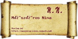 Mészáros Nina névjegykártya