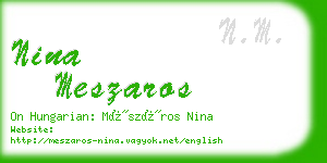 nina meszaros business card